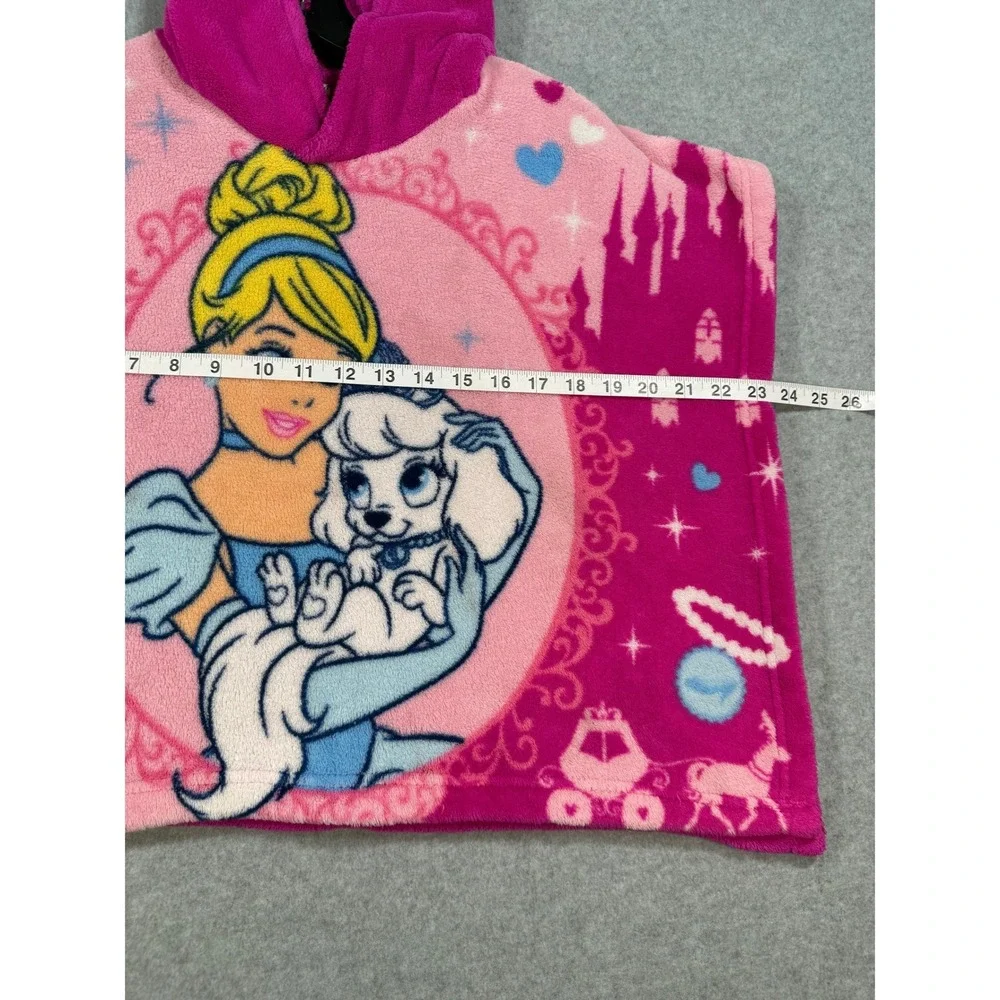 Disney Princess Cinderella Fleece Hooded Poncho Kids Girl Pink Bunny Ears Easter - Picture 7 of 13